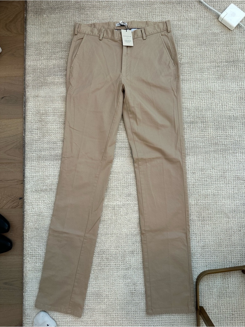 Peter Millar Crown Flat Front Chino Pants - Khaki Tan 32 - Picture 3 of 9